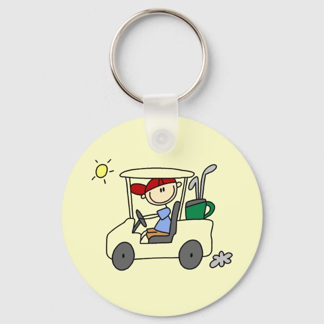Llavero Golfer en carrito de golf (Anverso)