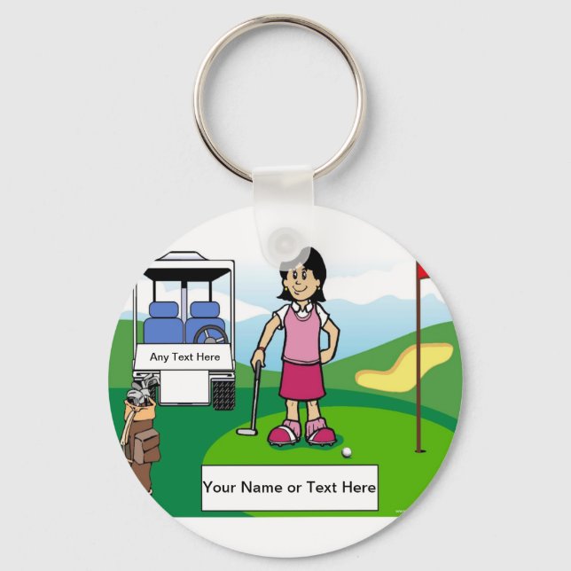 Llavero Golfer personalizada - Personalizado femenina (Anverso)