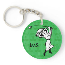 Golfista de sexo femenino personalizado del dibujo