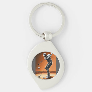 Llavero Golfista Humano Digital en 10 Posiciones de Swing