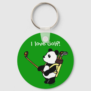 Llavero Golfista personalizado de la panda de Kawaii