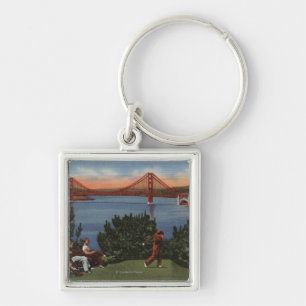 Llavero Golfistas con puente Golden Gate en fondo