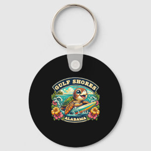 Llavero Golfo de Alabyma Cute Sea Turtle Surfing