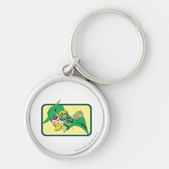 Llavero Golpe de cabeza de flecha verde (Frente)