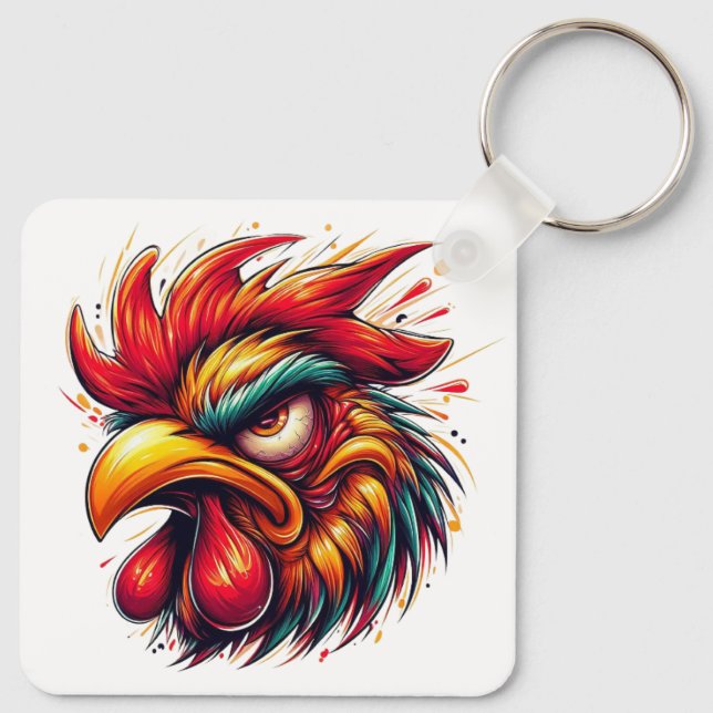 Llavero "Gomer Rooster" Double Sided Aluminum Keychain (Reverso )