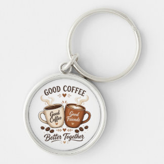 Llavero Good Coffee Good Friends mit zwei Kaffeetassen