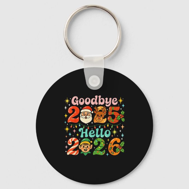Llavero Goodbye 2025 Hello 2026 Cute Christmas New Year  (Anverso)