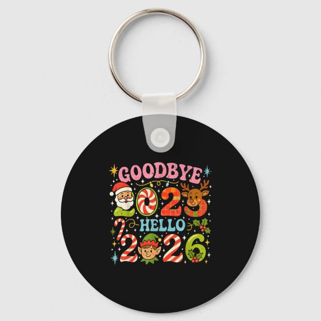 Llavero Goodbye 2025 Hello 2026 Cute Christmas New Year  (Anverso)