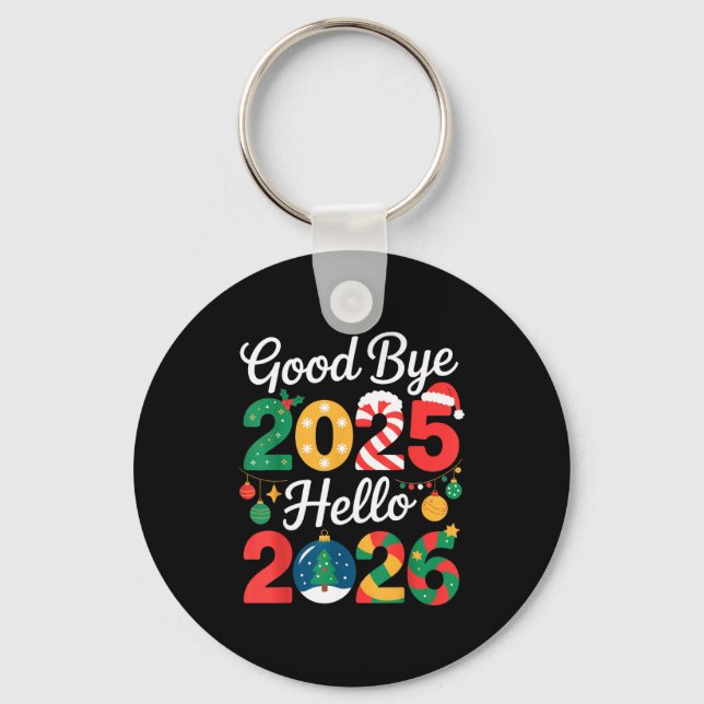 Llavero Goodbye 2025 Hello 2026 Happy New Year's Eve Chris (Anverso)