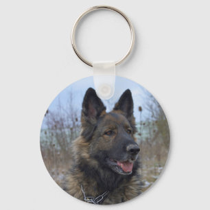 Llavero Gorgeous Black-saddled German Shepherd