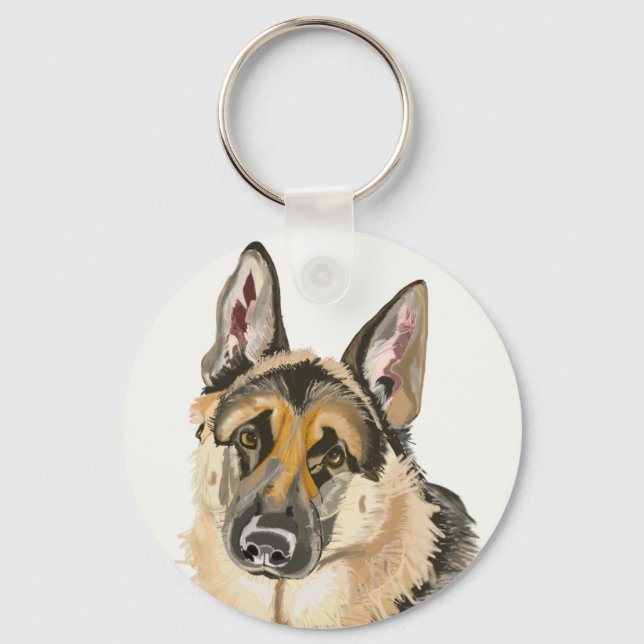 Llavero Gorgeous German Shepherd, Alsation Dog Drawing Key (Anverso)