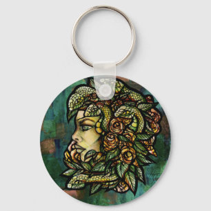 Llavero Gorgon Rosa de serpientes de Medusa Verde