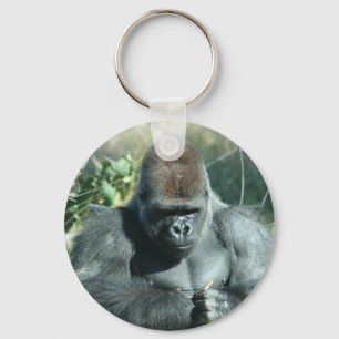 Llavero Gorila dorada de plata