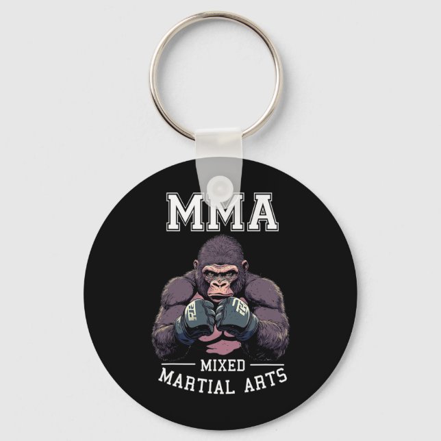 Llavero Gorila Mma fuerte - Combate en jaula de boxeo (Anverso)