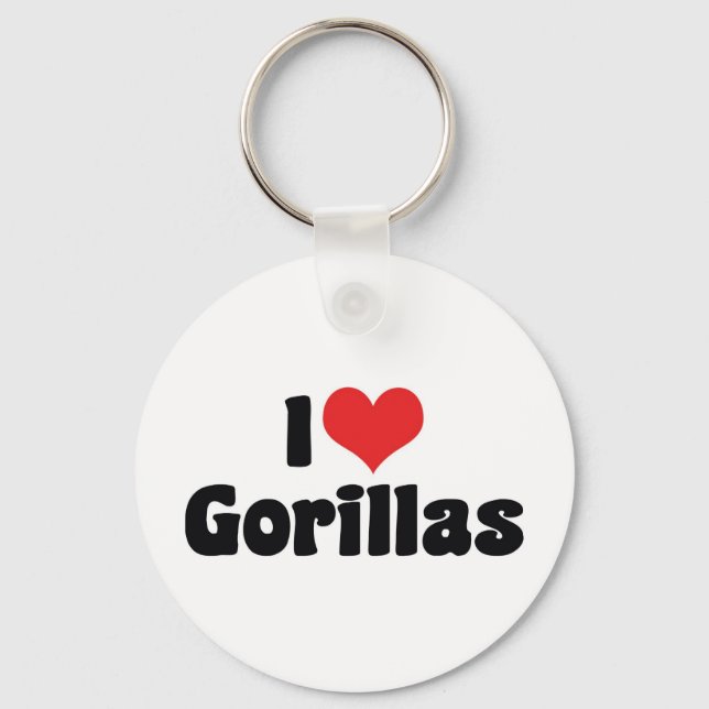 Llavero Gorilas del Corazón que Amo - Amante de Gorilas (Anverso)