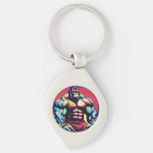Llavero Gorilla Bodybuilder Lifter Pop Art Personalizado