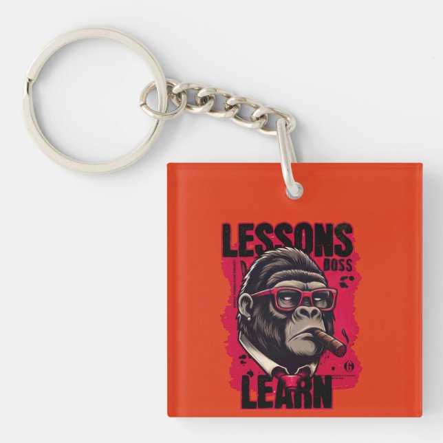 Llavero Gorilla Boss Lessons Learn Keychain  (Frente)