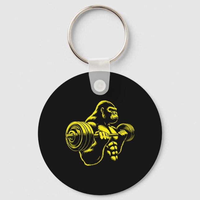 Llavero Gorilla Monkey Gym Weight Lifting Bodybuilding Wor (Anverso)