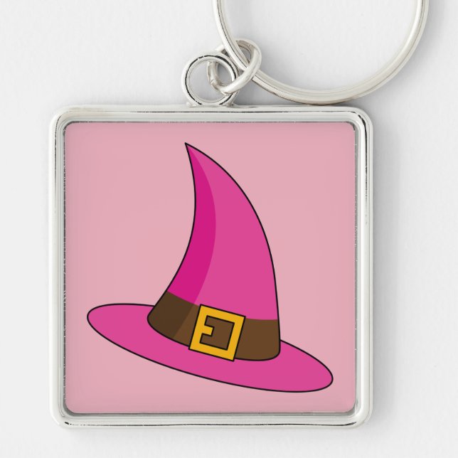 Llavero Gorra de bruja rosa (Frente)