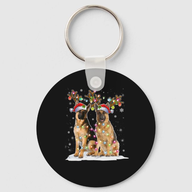 Llavero Gorra de renos Santa Navidades de Malinois de Bélg (Anverso)