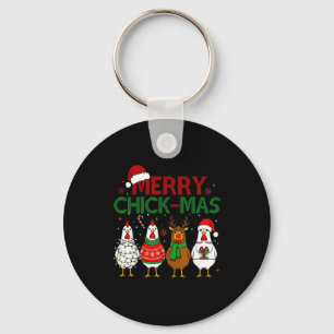 Llavero Gorra de Santa Navidad de Pollo Alegre Chickmas Xm