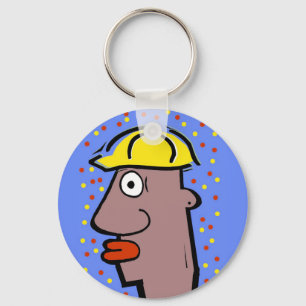 Llavero Gorra duro Trabajador agregar texto Magnet Keychai