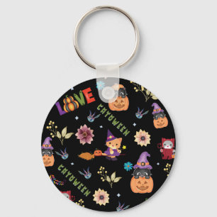 Llavero Gorra morado divertido Catoween, calabaza Naranja