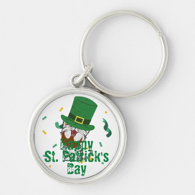Llavero Gorra verde afortunado Shamrock St. Patrick's Day (Frente)