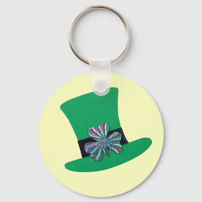 Llavero Gorra verde y trébol de plata para el Día de San P (Anverso)