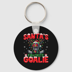 Llavero Gorrito de Navidad de hockey favorito de Santa