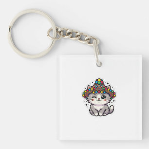 Llavero Gorro tejido de gato Kawaii marroquí Amazigh con P