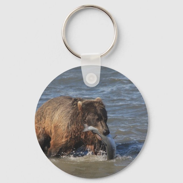 Llavero Got Fish? Alaska Brown Bear gifts (Anverso)