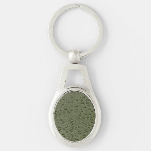 Llavero Gotas de agua verde oliva