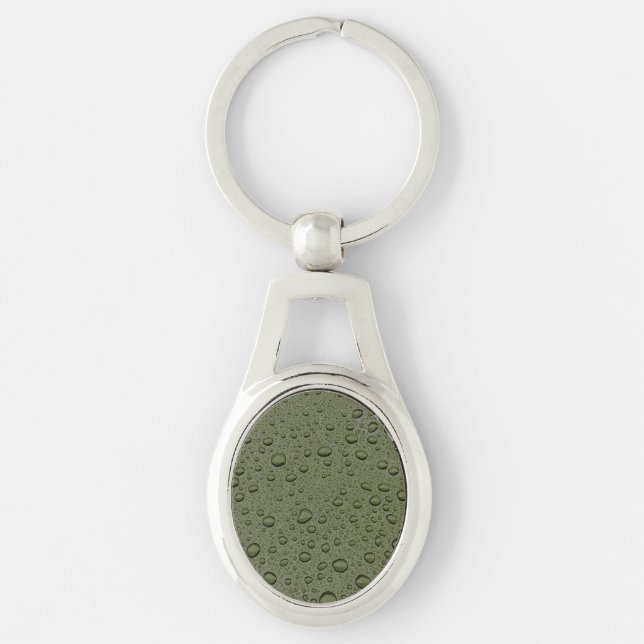 Llavero Gotas de agua verde oliva (Anverso)