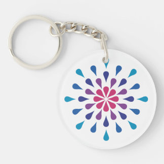 Llavero Gotas de lágrimas azules, púrpuras y rosas