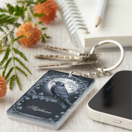 Llavero Goth Raven Moon Keychain