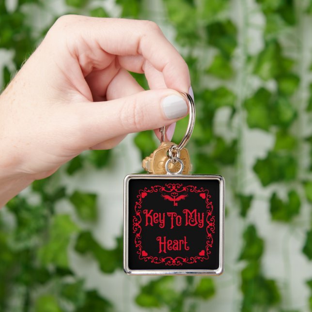 Llavero Goth San Valentín Llave de mi Corazón Rojo (Mano)