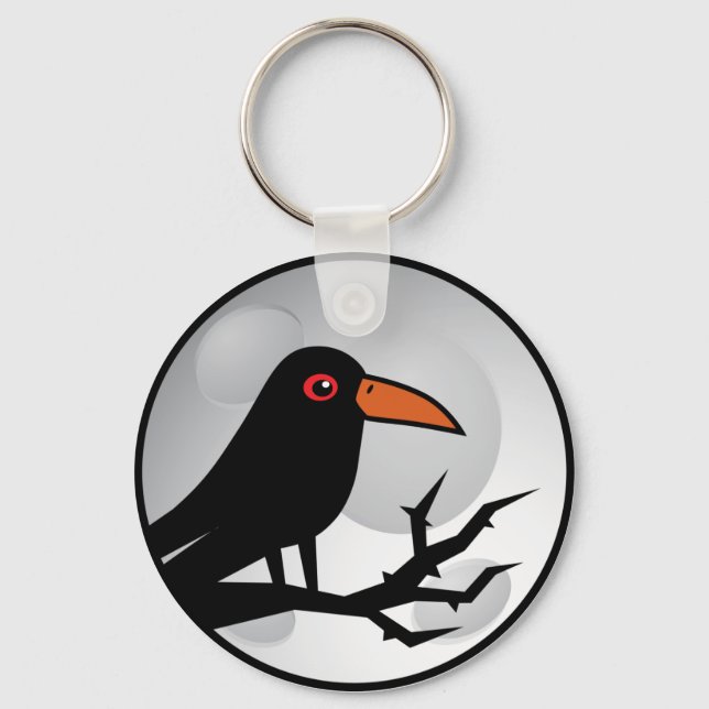 Llavero Gótico de ave negra Raven/Crow (Anverso)