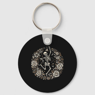 Llavero Gótico Floral Skeleton Halloween Disstume Estética