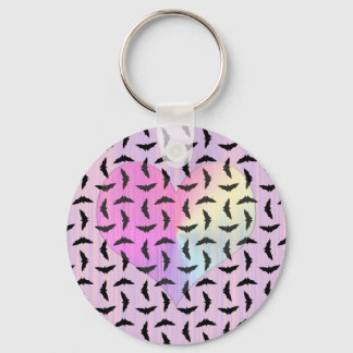 Llavero Gótico Pastel del corazón del arcoiris Bats Patrón