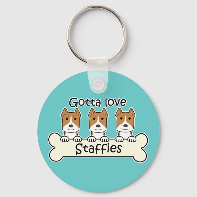 Llavero Gotta Love Staffies (Anverso)