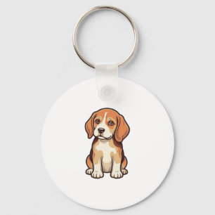 Llavero Grabado Antiguo Cachorro Beagle Arte Vectorial_1
