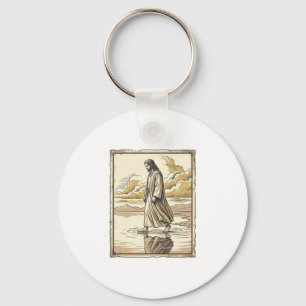 Llavero Grabado de paseo espiritual vintage por agua