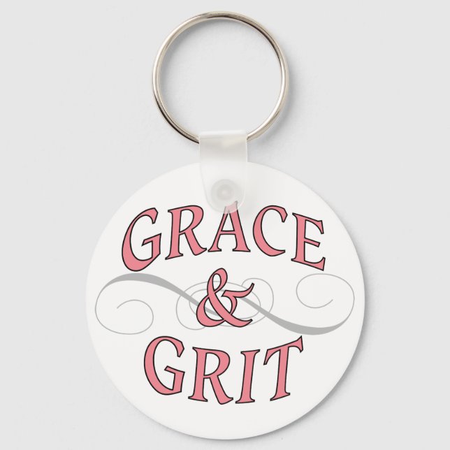 Llavero Grace y Grit en rosa y gris (Anverso)