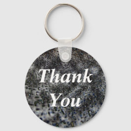 Llavero Gracias Elegante Patrón Resumen Blanco Negro