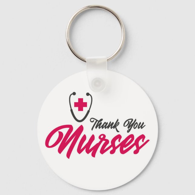 Llavero Gracias enfermera | Rosa (Anverso)