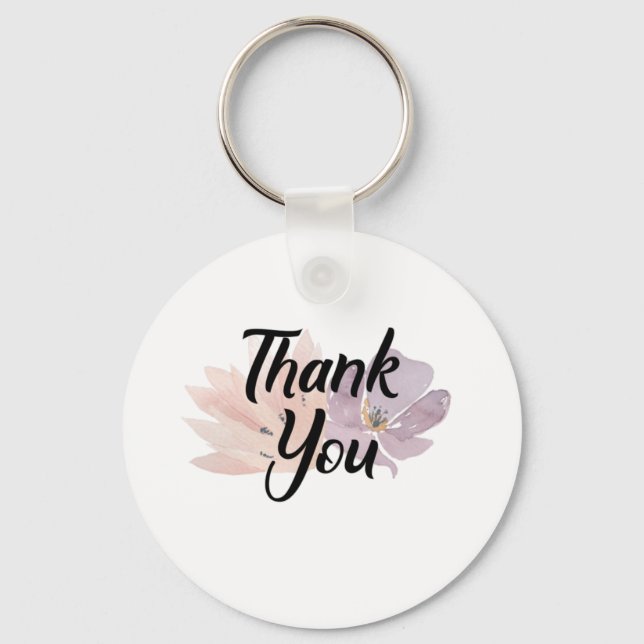 Llavero Gracias Favor Floral (Anverso)