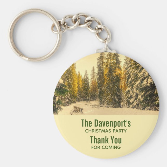 Llavero Gracias Fiesta de fotografía forestal de pinos cub (Frente)