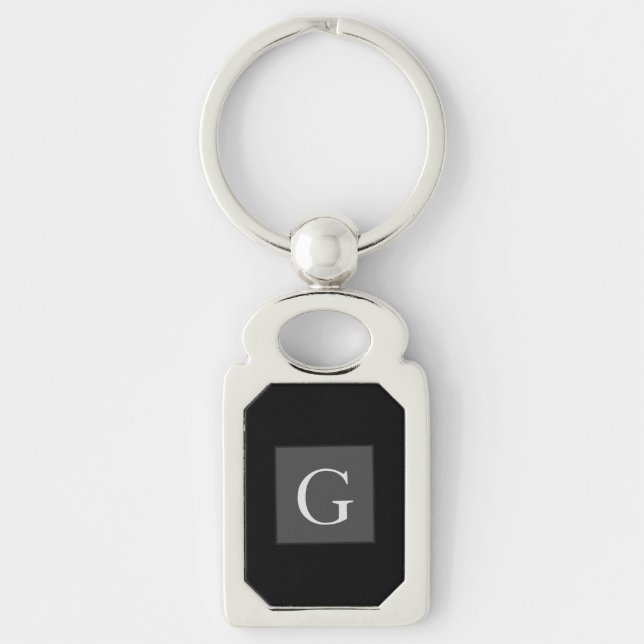 Llavero Gracias Groomsman Best Man Monogram Black Gift (Anverso)