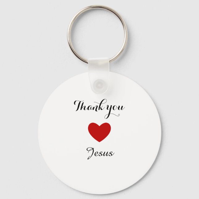 Llavero Gracias Jesús | Corazón de fe cristiana moderna (Anverso)